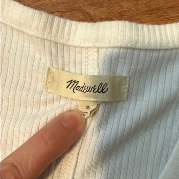 Three Madewell Ribbed Tank Tops - Olive, Navy, White - Picture 3 of 4